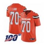 Youth Cleveland Browns #70 Kendall Lamm Orange Alternate Vapor Untouchable Limited Player 100th Season Football Jersey