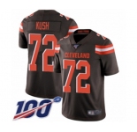 Youth Cleveland Browns #72 Eric Kush Brown Team Color Vapor Untouchable Limited Player 100th Season Football Jersey