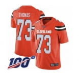 Youth Cleveland Browns #73 Joe Thomas Orange Alternate Vapor Untouchable Limited Player 100th Season Football Jersey