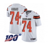 Youth Cleveland Browns #74 Chris Hubbard White Vapor Untouchable Limited Player 100th Season Football Jersey
