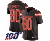 Youth Cleveland Browns #80 Jarvis Landry Brown Team Color Vapor Untouchable Limited Player 100th Season Football Jersey
