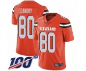 Youth Cleveland Browns #80 Jarvis Landry Orange Alternate Vapor Untouchable Limited Player 100th Season Football Jersey