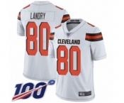 Youth Cleveland Browns #80 Jarvis Landry White Vapor Untouchable Limited Player 100th Season Football Jersey
