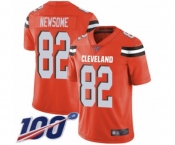 Youth Cleveland Browns #82 Ozzie Newsome Orange Alternate Vapor Untouchable Limited Player 100th Season Football Jersey