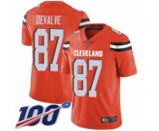 Youth Cleveland Browns #87 Seth DeValve Orange Alternate Vapor Untouchable Limited Player 100th Season Football Jersey