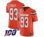 Youth Cleveland Browns #93 Trevon Coley Orange Alternate Vapor Untouchable Limited Player 100th Season Football Jersey