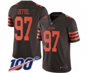 Youth Cleveland Browns #97 Anthony Zettel Limited Brown Rush Vapor Untouchable 100th Season Football Jersey
