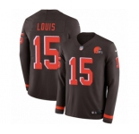 Youth Nike Cleveland Browns #15 Ricardo Louis Limited Brown Therma Long Sleeve NFL Jersey