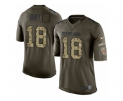 Youth Nike Cleveland Browns #18 Kenny Britt Limited Green Salute to Service NFL Jersey