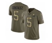 Youth Nike Cleveland Browns #5 Zane Gonzalez Limited Olive Camo 2017 Salute to Service NFL Jersey
