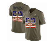 Youth Nike Cleveland Browns #52 James Burgess Limited Olive USA Flag 2017 Salute to Service NFL Jersey
