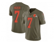 Youth Nike Cleveland Browns #7 DeShone Kizer Limited Olive 2017 Salute to Service NFL Jersey