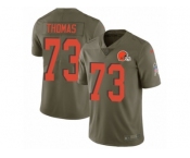 Youth Nike Cleveland Browns #73 Joe Thomas Limited Olive 2017 Salute to Service NFL Jersey