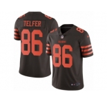 Youth Nike Cleveland Browns #86 Randall Telfer Limited Brown Rush Vapor Untouchable NFL Jersey