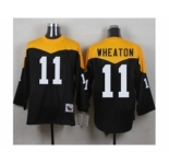 Mitchell And Ness 1967 Pittsburgh Steelers #11 Markus Wheaton Black Yelllow Throwback Mens Stitched NFL Jersey
