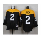 Mitchell And Ness 1967 Pittsburgh Steelers #2 Michael Vick Black Yelllow Throwback Mens Stitched NFL Jersey