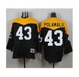 Mitchell And Ness 1967 Pittsburgh Steelers #43 Troy Polamalu Black Yelllow Throwback Mens Stitched NFL Jersey