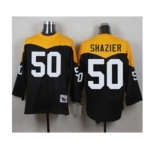 Mitchell And Ness 1967 Pittsburgh Steelers #50 Ryan Shazier Black Yelllow Throwback Mens Stitched NFL Jersey
