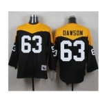 Mitchell And Ness 1967 Pittsburgh Steelers #63 Dermontti Dawson Black Yelllow Throwback Mens Stitched NFL Jersey