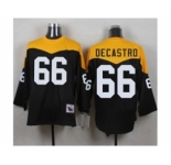 Mitchell And Ness 1967 Pittsburgh Steelers #66 David DeCastro Black Yelllow Throwback Mens Stitched NFL Jersey