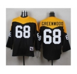 Mitchell And Ness 1967 Pittsburgh Steelers #68 L.C. Greenwood Black Yelllow Throwback Mens Stitched NFL Jersey
