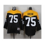 Mitchell And Ness 1967 Pittsburgh Steelers #75 Joe Greene Black Yelllow Throwback Mens Stitched NFL Jersey