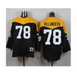 Mitchell And Ness 1967 Pittsburgh Steelers #78 Alejandro Villanueva Black Yelllow Throwback Mens Stitched NFL Jersey
