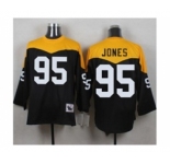 Mitchell And Ness 1967 Pittsburgh Steelers #95 Jarvis Jones Black Yelllow Throwback Mens Stitched NFL Jersey
