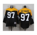 Mitchell And Ness 1967 Pittsburgh Steelers #97 Cameron Heyward Black Yelllow Throwback Mens Stitched NFL Jersey