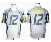 NCAA West Virginia Mountaineers #12 Geno Smith Grey