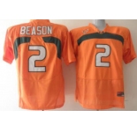 ncaa Miami Hurricanes #2 Jon Beason Orange[Beason]