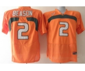 ncaa Miami Hurricanes #2 Jon Beason Orange[Beason]