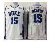 ncaa blue devils #15 jahlil okafor royal white[basketball]