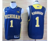 ncaa jerseys adidas michigan wolverines #1 robinson blue[big]
