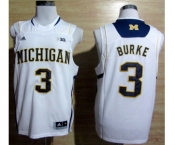 ncaa jerseys adidas michigan wolverines #3 trey burke white[big]