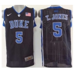 ncaa jerseys blue devils #5 t.jones black