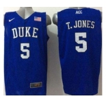 ncaa jerseys blue devils #5 t.jones blue