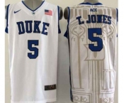 ncaa jerseys blue devils #5 t.jones white