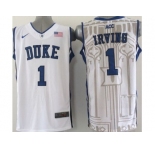 ncaa jerseys duke blue devils #1 irving white [new style]