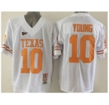 ncaa jerseys texas longhorns #10 young white