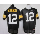 ncaa lowa hawkeyes #12 ricky stanzi black