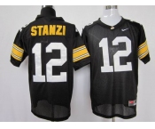 ncaa lowa hawkeyes #12 ricky stanzi black