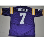 ncaa lsu tigers #7 tyrann mathieu purple