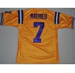 ncaa lsu tigers #7 tyrann mathieu yellow