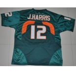 ncaa miami hurricanes #12 j.harris green