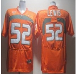 ncaa (miami hurricanes) #52 lewis orange
