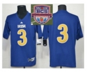 ncaa norte dame fighting irish #3 blue[2013 bcs]