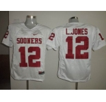 ncaa (oklahoma sooners) #12 l.jones white