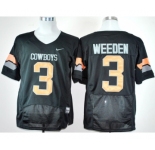 ncaa oklahoma state cowboys #3 weeden black