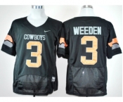 ncaa oklahoma state cowboys #3 weeden black